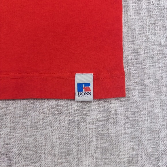 BOSS x Russell Athletic BOSS ATHLETIC Red Logo T-Shirt Mens XL - Picture 7 of 14